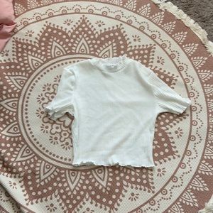 Ribbed White Crop Top